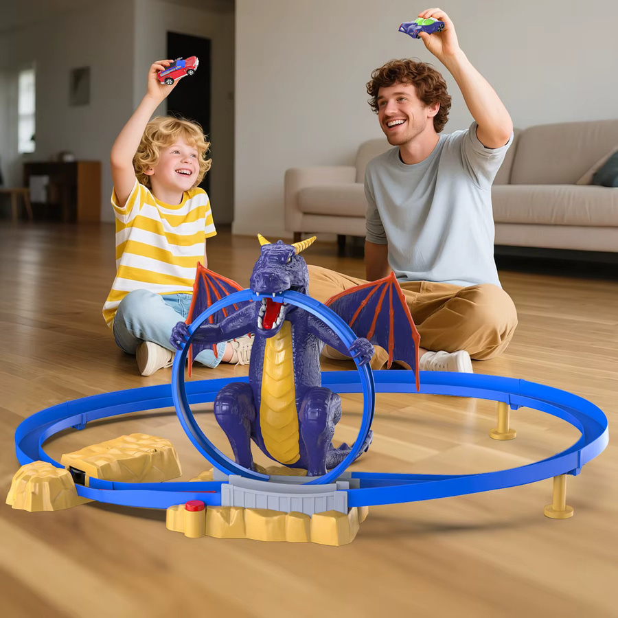 VATOS Dragon Fury Track Cars Set Rennwagen mit Dinosaurier-Motiv in Mehrfarbig für Kinder ab 3 Jahren - Bild 5