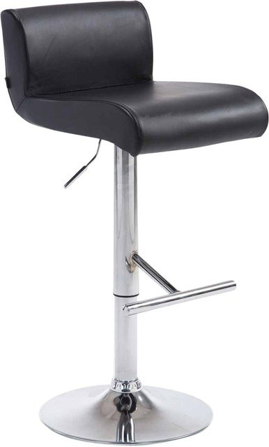 TPFLiving Barhocker Calif in Schwarz mit Kunstleder und Chromoptik Metallgestell, drehbar 360 Grad - Bild 1