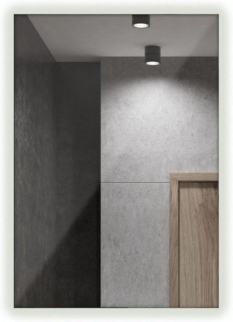 Tulup LED Badezimmer Spiegel Modern Rechteckig in Weiß mit Neutralweiß 4000K, B: 70 cm, H: 50 cm - Bild 1