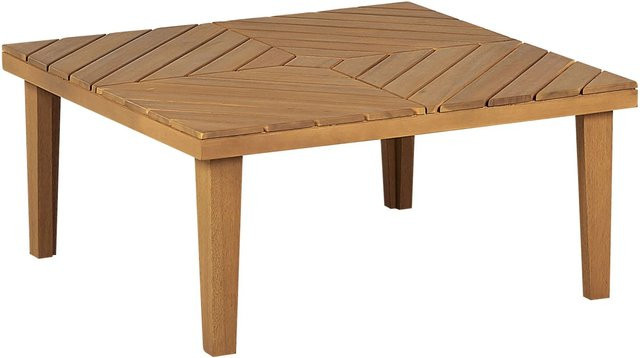Beliani Couchtisch BARATTI aus Akazienholz in Heller Holzfarbe, B/T/H: 70 x 70 x 33 cm - Bild 1