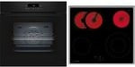 Neff Backofen-Set BTX46PB0 in Schwarz und Silber mit Glaskeramik-Kochfeld, Pyrolyse und Heißluft-Umluftfunktion - Bild 1
