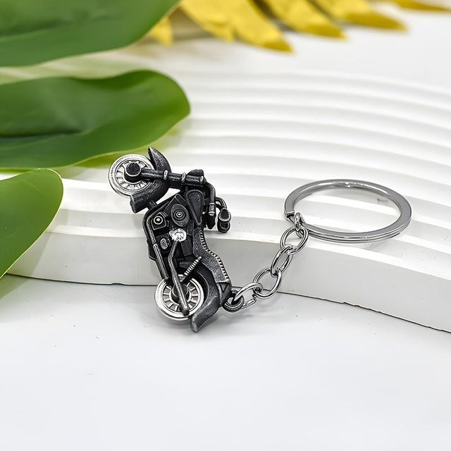 Motorrad Anhänger Schlüsselanhänger, grau, Herren - Bild 1