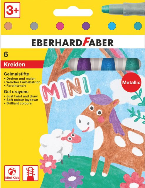 Eberhard Faber Gelmalstifte Metallic Set in Multicolor mit Silber, Pink, Lila, Blau und Grün - Bild 1