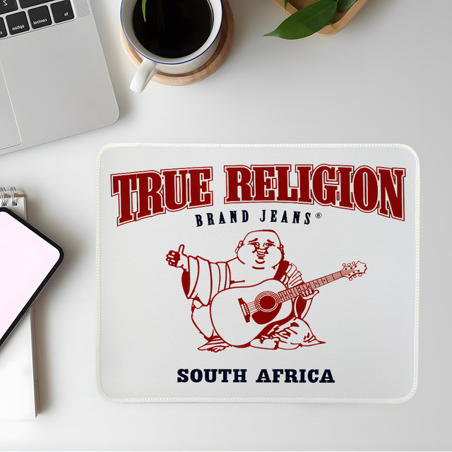 True Religion Jeans Gaming Mousepad für Esports und Büro mit Anti-Rutsch-Gummibasis - Bild 1