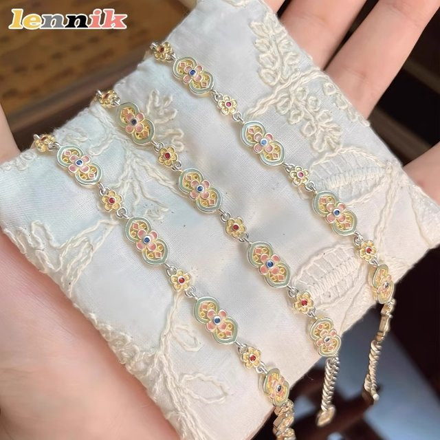 LENNIK Armband, Emaille-Blumen, Charme - Bild 1