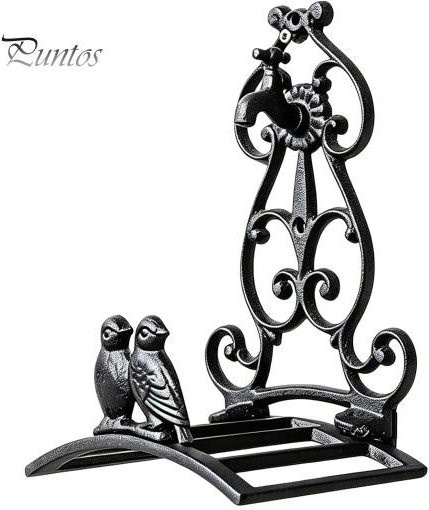 Vintage Schlauchhalter aus Gusseisen in Schwarz als Wandhalterung im rustikalen Design - Bild 1