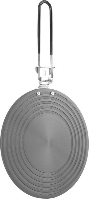 KONNWEI Wärmeleitplatte aus Aluminiumlegierung mit abnehmbarem Griff, Simmerplatte als Herdplatten-Wärmeverteiler und Flammenschutz, Durchmesser: 28 cm, grau - Bild 1