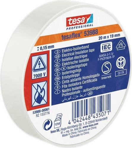 tesa Professional Isolierband Weiß B: 19 mm, L: 20 m - Bild 1