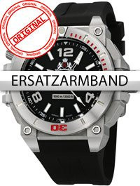 Rothenschild Uhrenarmband Silikon, schwarz, silberne Schliesse - Bild 1