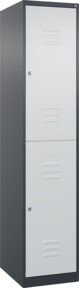 C+P Doppelstock-Spind Classic PLUS mit 1 Abteil, Zylinderschloss und Kleiderstange, Farbe: Anthrazitgrau/Lichtgrau, H x B x T: 185 x 40 x 50 cm - Bild 1