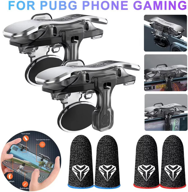 APWIKOGER X8 Mobile Game Trigger Controller für PUBG und Handyspiele mit 6-Finger-Steuerung und L1 R1 Tasten - Bild 1