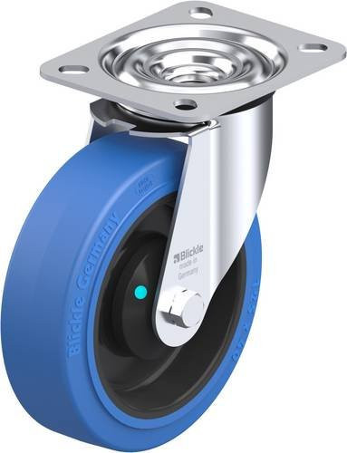 Blickle Lenkrolle LE-POEV 125KAD-SB in Blau und Schwarz mit 125 mm Rad-Durchmesser und 150 kg Tragfähigkeit - Bild 1