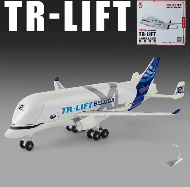 Linyi toy car Airbus Beluga A300-600, Modellflugzeug, 1:72, mit Licht und Geräusch - Bild 1