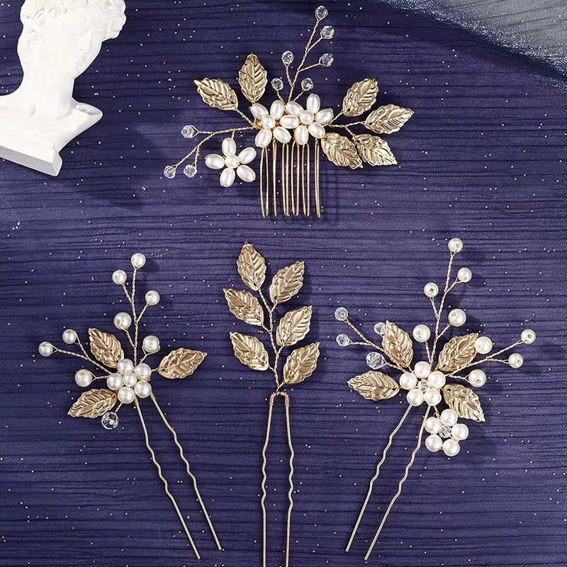 Haarnadeln Set, Perlen, Blumen, Damen - Bild 2