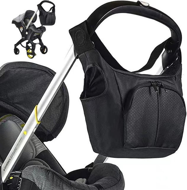 Wasserdichte Mama-Aufbewahrungstasche für Doona Kinderwagenzubehör in Schwarz mit Stroller-Clip - Bild 1