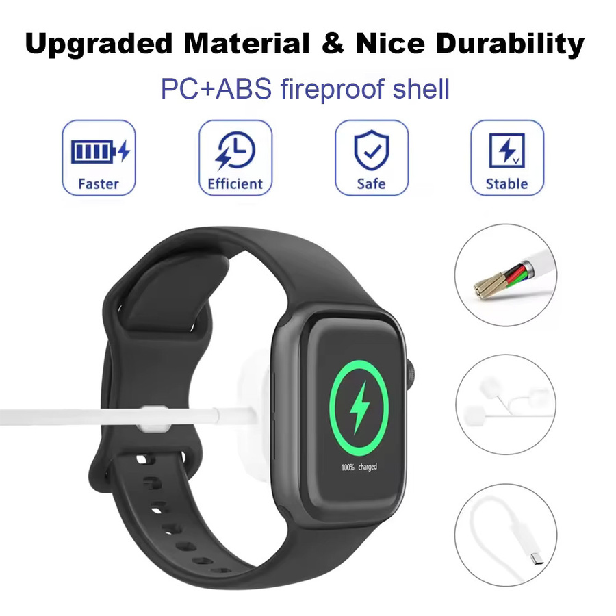 Magnetisches kabelloses USB-C Schnellladegerät für Apple Watch Serie 1 bis 10 und Ultra Edition in Schwarz oder Weiß - Bild 4