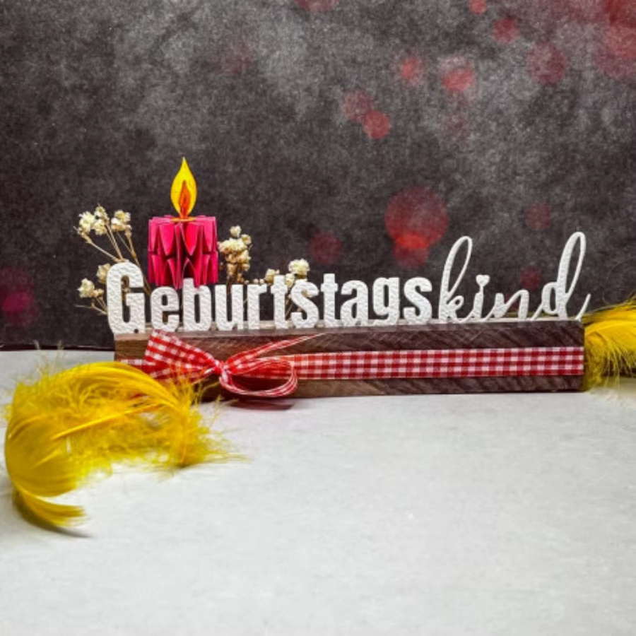 Metall-Stanzformen Geburtstagskind Schriftart in Silber für Scrapbooking und Papierhandwerk - Bild 2