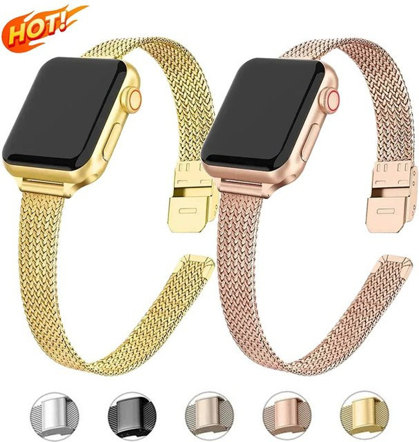 CAOWTAN Uhrenarmband Edelstahl, Milanaise, Silber, Unisex - Bild 1