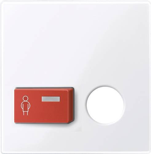 Merten Zentralplatte mit Druckknopf in Weiß und Rot - Bild 1