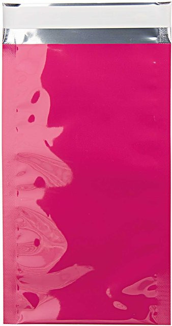 Rico Design Versandtaschen Metallic DIN lang Pink 5 Stück - Bild 1