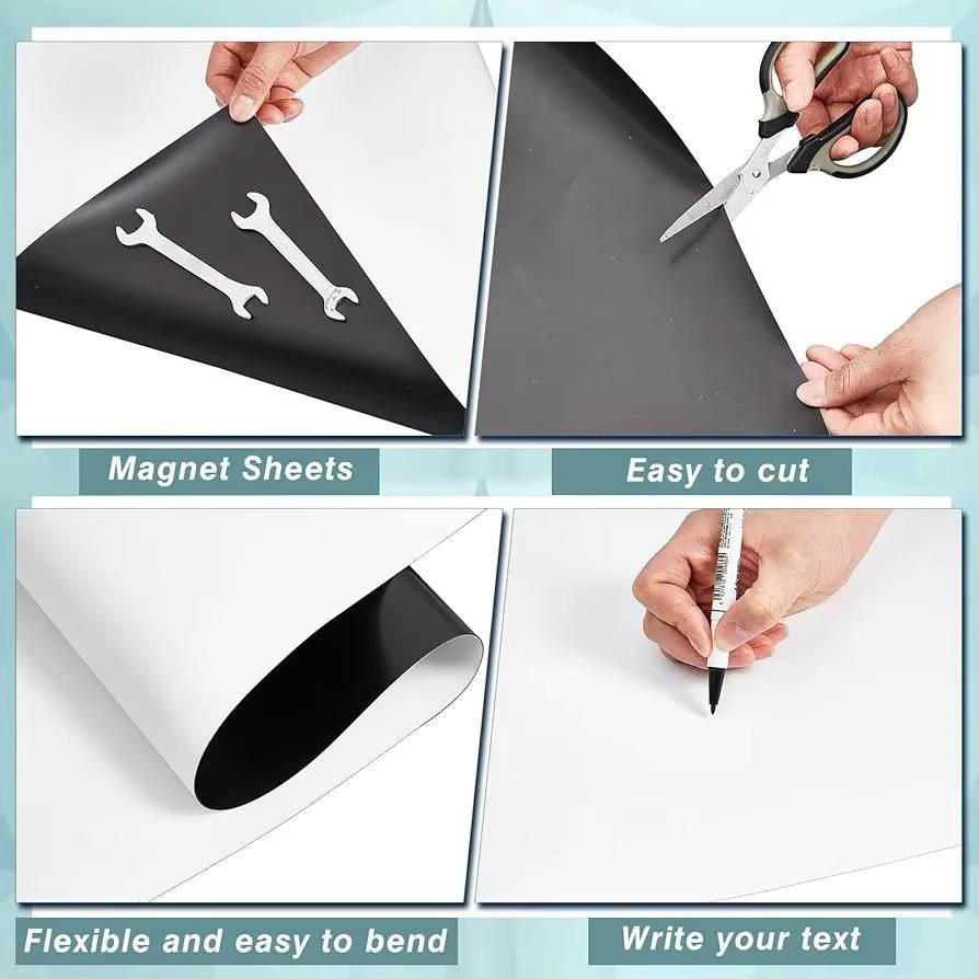 U-POLEMAG Flexible Magnetische Papierbögen A4 mit Klebstoff für DIY-Aufkleber und Bastelprojekte - Bild 2