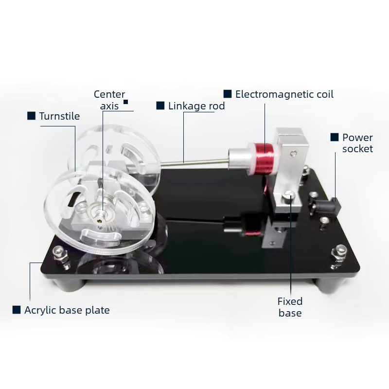 Goni Einzylinderiges elektromagnetisches Motormodell, Miniatur-Innovatives Generatormodell, Wissenschafts- und Physik-Experiment, Modellspielzeug, Bunt / Mehrfarbig - Bild 2