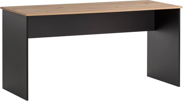PROREGAL Schreibtisch Raven in Eiche-dunkel und Schwarz, H x B x T: 74 x 150 x 65 cm - Bild 1