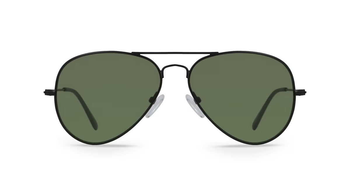 Fielmann BD 277 SUN CL Sonnenbrille Pilot, Vollrand, Edelstahl, Unisex, schwarz, grün - Bild 1