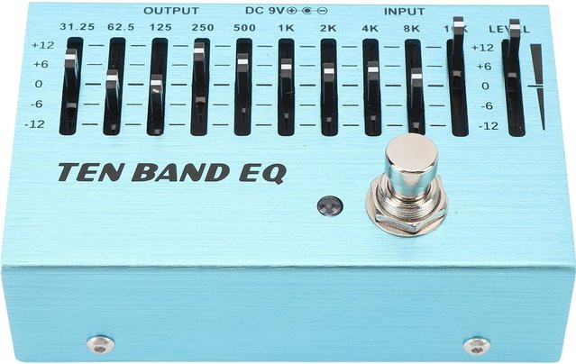 Fishine 10 Band EQ Mini Equalizer Effektpedal für Gitarre und Bass mit True Bypass und Aluminiumgehäuse in Weiß - Bild 1