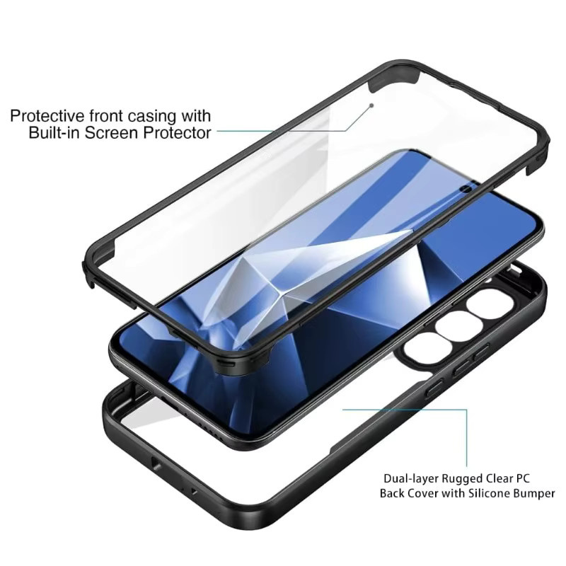 Stoßfeste transparente Schutzhülle für Infinix Hot 60, Hot 60 Pro, Hot 60 Pro Plus und Hot 60i mit 360 Grad Displayschutz und TPU-Stoßfänger - Bild 2