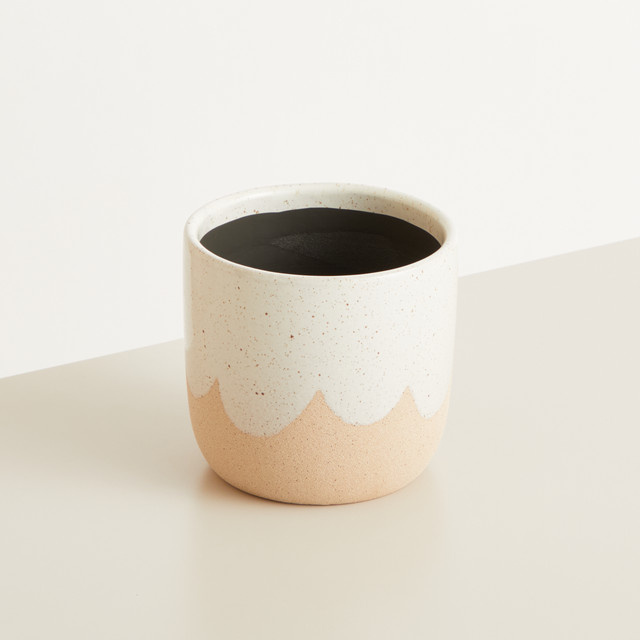Keramik Übertopf Green Living BLUME2000 in Sand und Beige, Höhe: 13,2 cm, Breite: 13,2 cm, Tiefe: 12,8 cm - Bild 1