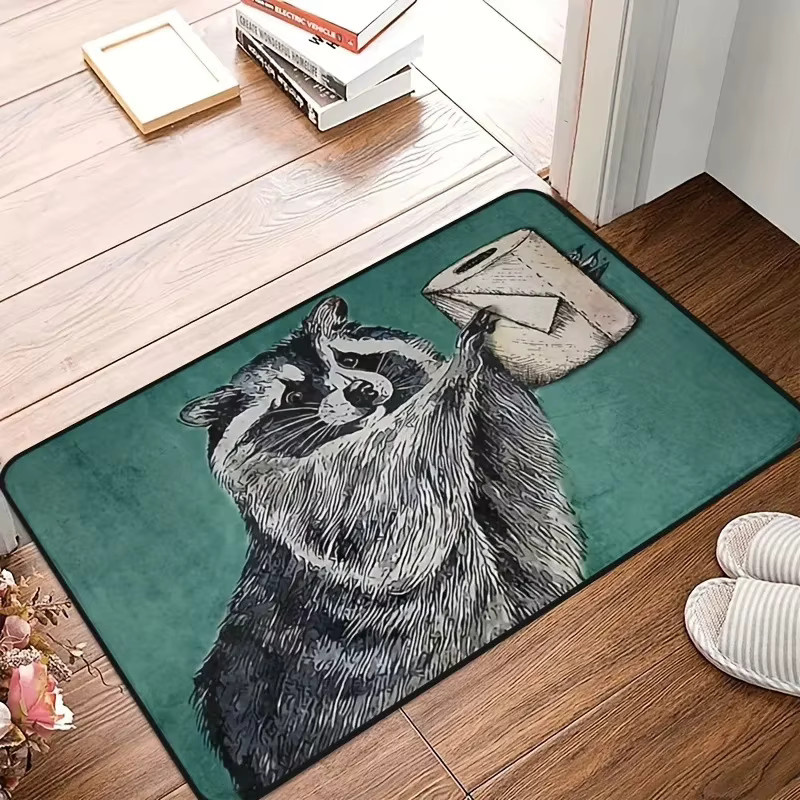 VIKAMA Outdoor-Willkommensmatte mit Grau-Fuchs-Aufdruck, wetterfest und schmutzabweisend, Farbe: Grau, B/T: 60 x 40 cm - Bild 5