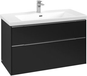 V&B Waschtischunterschrank Subway 3.0 in Blau und Schwarz matt, B/T/H: 97,3 x 47,8 x 47,8 cm - Bild 1