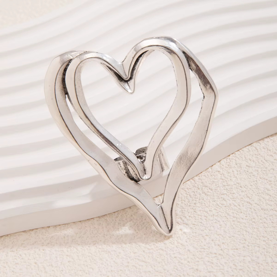SHIXIN Doppelherzen-Fingerring, Silber, Damen - Bild 2