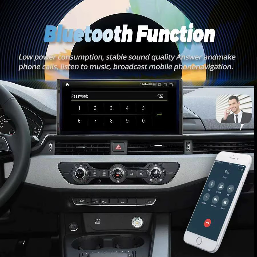 NAVIRIDER Android 13 QLED Multimedia Autoradio mit 12,3 Zoll Display für Audi A4 A4L A5 (2017 - 2020) inklusive GPS, CarPlay und Navigation, Schwarz - Bild 3