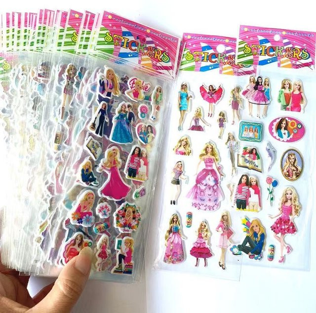 Mattel Barbie 3D-Anime-Cartoon-Aufkleber, 6-teiliges Set, multicolor - Bild 1