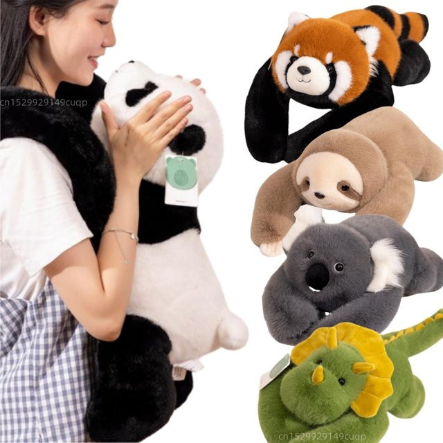GDzaccly Waldtier-Plüschpuppenkissen, Waschbär-Dinosaurier-Faultier, Panda, Koala, Plüschtier, Bunt / Mehrfarbig - Bild 1