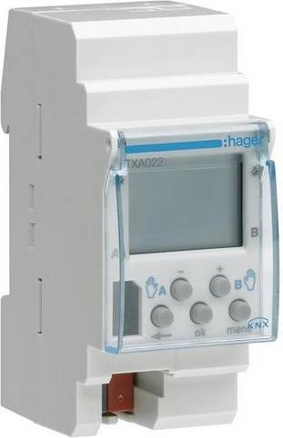 Hager TXA022 Elektronische Zeitschaltuhr für DIN-Schiene in Weiß - Bild 1
