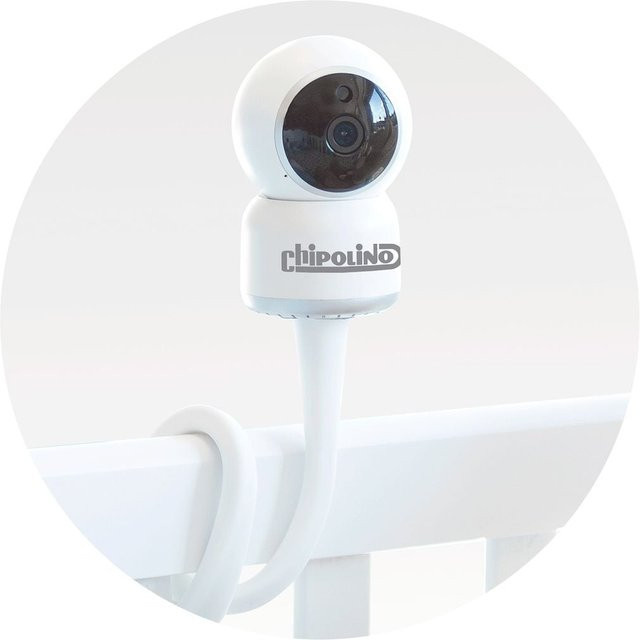 Chipolino Ersatzkamera Babyeinheit für Babyphone Atlas mit flexiblem Silikonständer in Weiß - Bild 1
