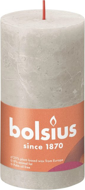 Bolsius Rustik-Kerze Shine Sandgrau H 130 mm B 68 mm - Bild 1