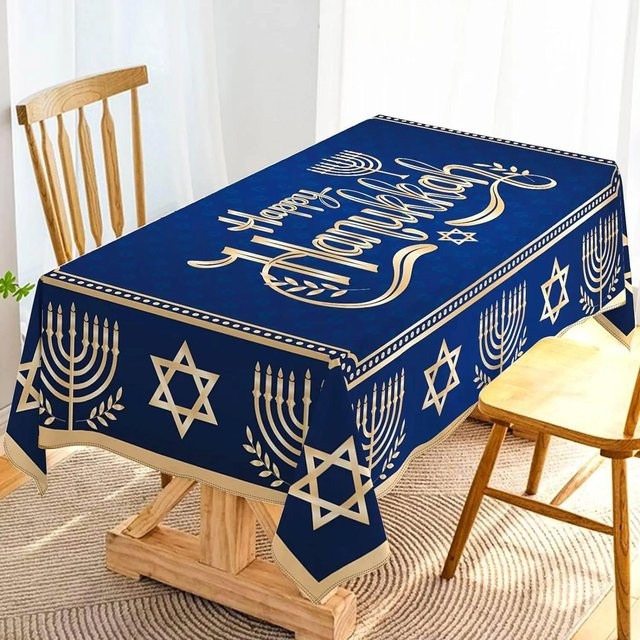 Rechteckige Hanukkah Tischdecke von JMG Household Supplies in Blau, B/B: 90 x 140 cm - Bild 1
