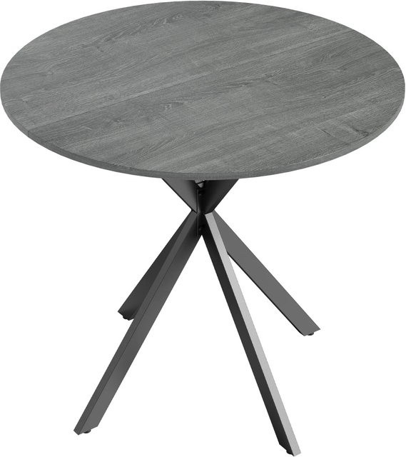 HOMCOM Esstisch im Industrial Design aus MDF und Metall, Grau/Schwarz, B: 80 cm, T: 80 cm, H: 75 cm - Bild 1