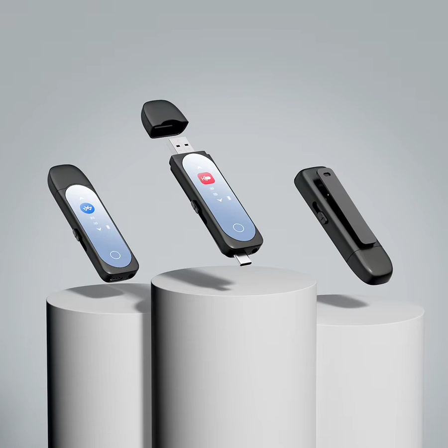 Famue BF05 MP3-Player mit Bluetooth 5.4 und Clip-On Funktion, USB-A und USB-C Anschluss, Schwarz - Bild 3