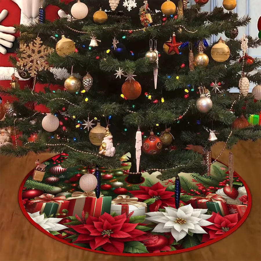 VIKAMA Weihnachtsbaumrock in runder Form mit 3D-Stickerei und floralem Design in Multicolour - Bild 4