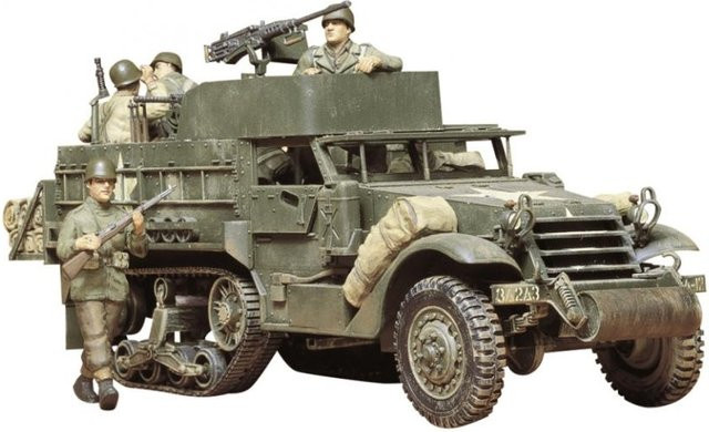 Tamiya US M3A2 Halbkette mit Bes., Fahrzeug, 1:35, Grün - Bild 1