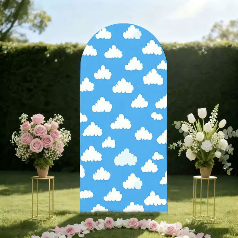 VIKAMA Hintergrunddekoration mit blauem Himmel und weißen Wolken für Geburtstag und Hochzeit, B/H: 120 x 120 cm - Bild 4