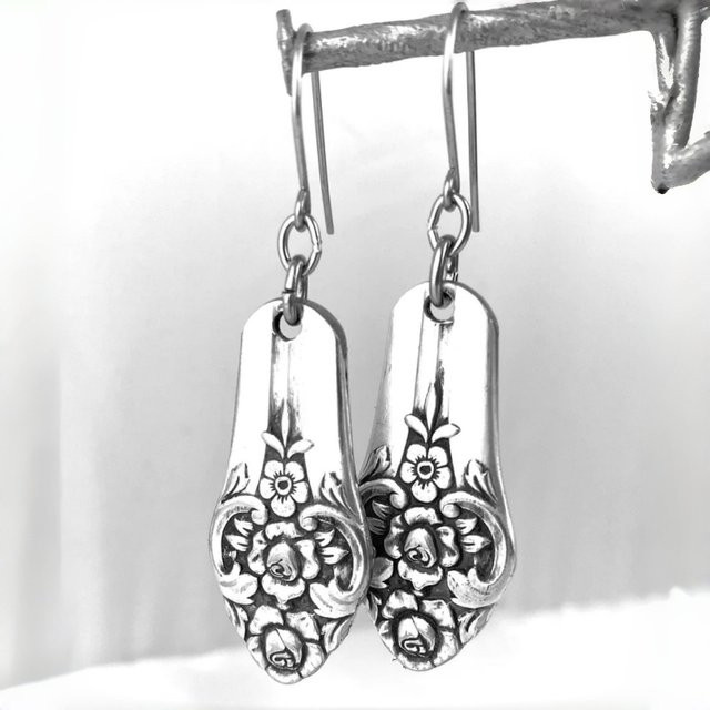 YoYo Ohrringe, Blumen, Silber, Damen, Vintage - Bild 1