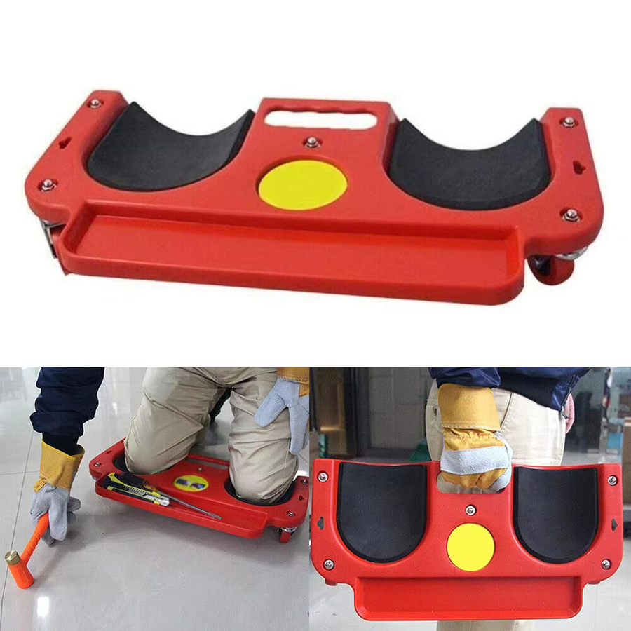 Rollender Knieschoner Creeper in Rot für Fliesenarbeiten und Bodenbau, B/T/H: 50,3 x 25,8 x 9,0 cm - Bild 2