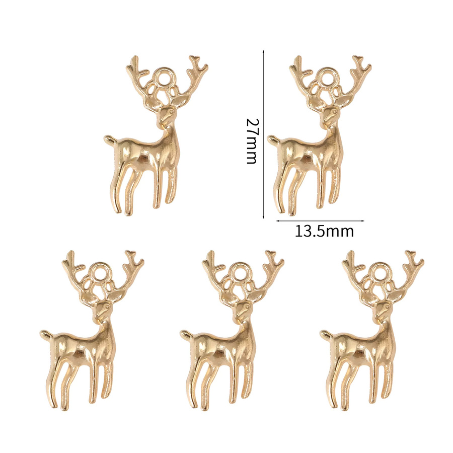 Aogue Charms Weihnachtsanhänger Elch Hirsch, Gold, 10 Stück - Bild 2
