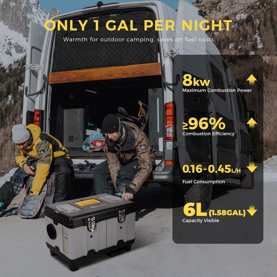 Sunster Smart Diesel Standheizung 8KW mit WiFi und Bluetooth App-Steuerung für 12V/24V/220V, Monobloc Luftheizung mit Thermostat für Auto, Camper, RV und Haus - Bild 5
